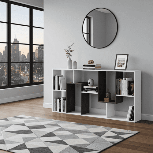 Malibu White And Dark Brown Bookcase - 2942