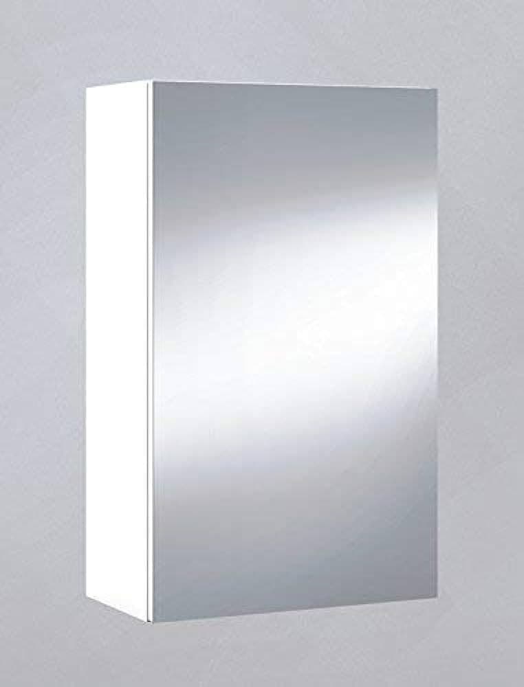 Mancini 400mm White And Mirrored 1 Door Wall Mounted Bathroom Cabinet - 3223