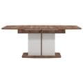 Merlot White Gloss And Warm Oak Extending Dining Table - 11012067
