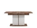 Merlot White Gloss And Warm Oak Extending Dining Table - 11012067
