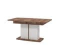 Merlot White Gloss And Warm Oak Extending Dining Table - 11012067