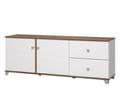 Merlot White Gloss And Warm Oak TV Unit Cabinet - 11012060