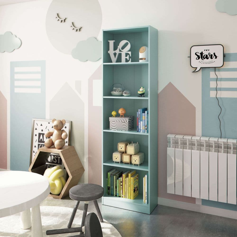 Mila Aqua Green Tall Bookcase - 3252