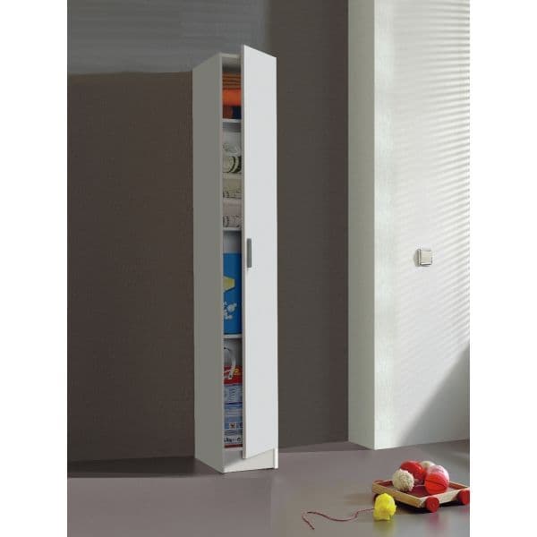 Multi Purpose White Narrow Storage Cupboard - 2473