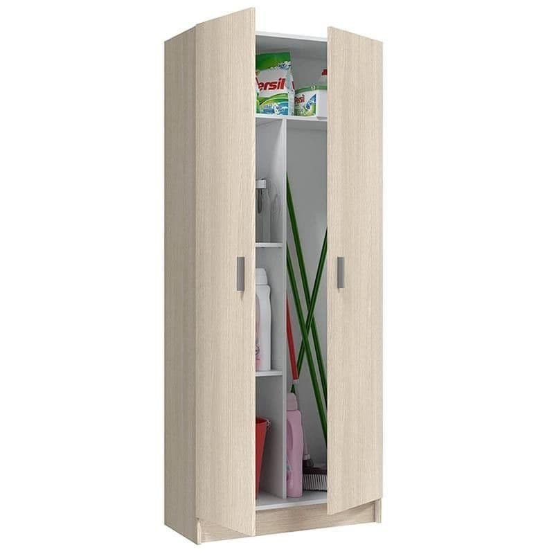 Multi Tall Oak Effect 2 Door Utility Universal Storage Cupboard - 3292