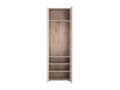 Myra White Gloss And Oak Effect Mirrored Narrow Wardrobe - 11008560