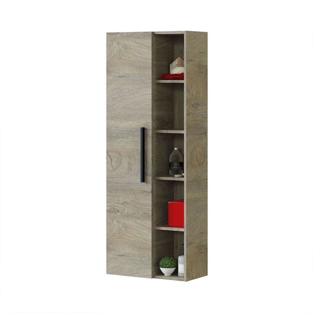 Neves Oak Effect Bathroom Vanity Storage Wall Mounted Cupboard - 3226