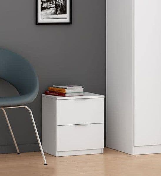 Ivana White Gloss 2 Door 2 Drawer Wardrobe - Furniture Wholesale UK