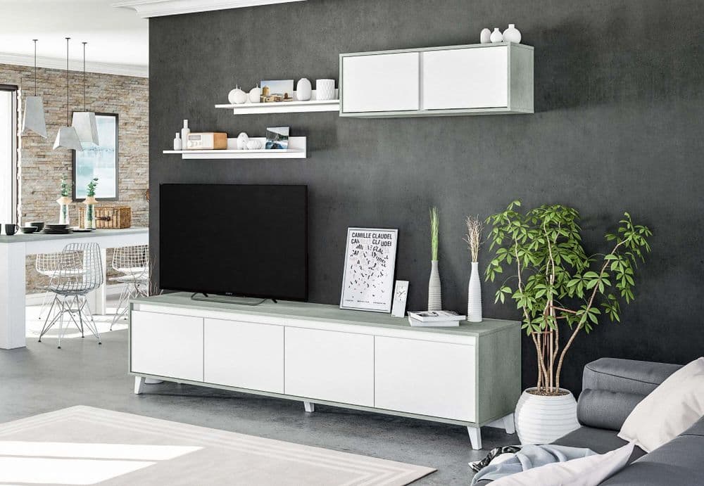Nocca GREY and WHITE TV CABINET - 2964