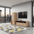 Norrvik Artisan Oak Effect Slatted TV Entertainment Unit - 11013496
