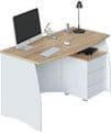 Oris White And Oak Effect Large Desk With Drawers - 3256