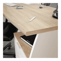 Oris White And Oak Effect Large Desk With Drawers - 3256