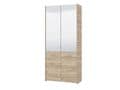 Osaka Oak Effect Mirrored Door 50 Pair Large Shoe Cabinet Cupboard - 11011489