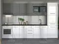 Pedro White High Gloss And Grey 60cm Tall Kitchen Larder Unit Pantry Cupboard - 11012312