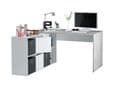 Pellegrini White and Concrete Grey Large Left or Right FlexiCorner Office Desk - 3029