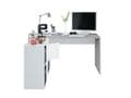 Pellegrini White and Concrete Grey Large Left or Right FlexiCorner Office Desk - 3029
