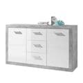 Pietra Large Sideboard Grey and White Gloss 2 DOOR, 3 DRW - 2697