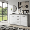 Pietra Large Sideboard Grey and White Gloss 2 DOOR, 3 DRW - 2697