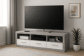 Pietra Large TV Cabinet Grey and White Gloss - 2700