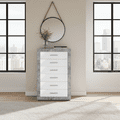 Pietra Tallboy Chest of Drawers Grey and White Gloss 6 DRW - 2705