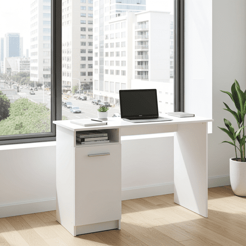 Reygo Matt White Computer Desk - 11008652