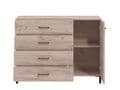 Romero Oak Effect 1 Door 4 Drawer Sideboard Storage Unit - 11012346