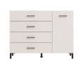 Romero White 1 Door 4 Drawer Sideboard Storage Unit - 11012347