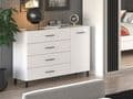 Romero White 1 Door 4 Drawer Sideboard Storage Unit - 11012347