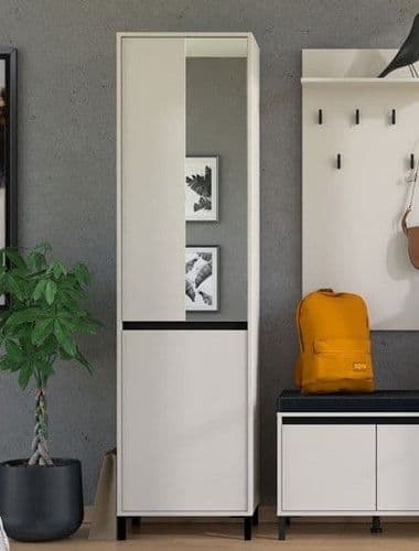 Rosmara Cashmere Taupe Slim Narrow Shallow Depth Hallway Wardrobe - 3458