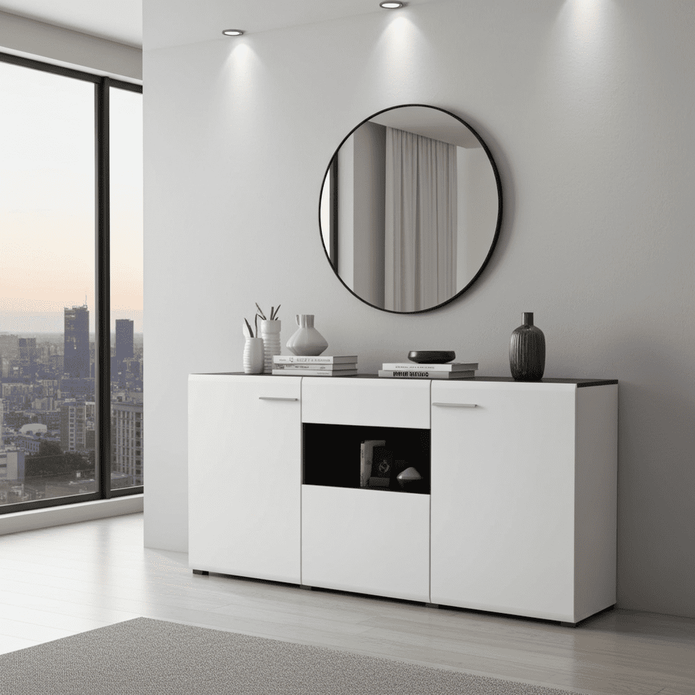 Royce White 3 Door Sideboard - 11008632