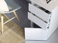 Sacramento Artic White Office Desk with Cupboard and Drawers - 3290