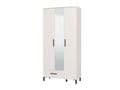 Saltbay White 3 Door Tall Shallow Depth Hallway Mirrored Wardrobe - 11014281