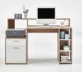 Sansa White and Oak Desk with Hutch - 3080
