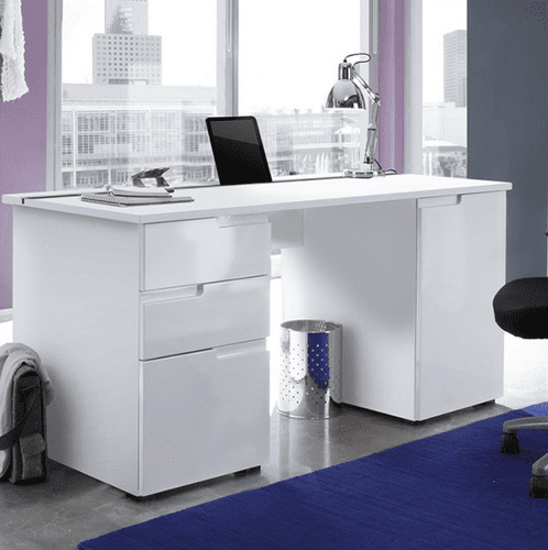 Santino Large White Gloss Computer Desk S15 - 2617
