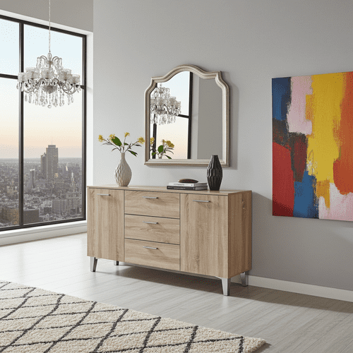 Santino Sonoma Oak Effect Large Wide 2 Door / 3 Drawer Sideboard - 3235