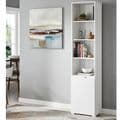 Santino Tall Narrow Bookcase with White Gloss Door S12 - 2620