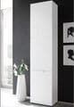 Santino Tall Narrow Bookcase with White Gloss Doors S13 - 2621