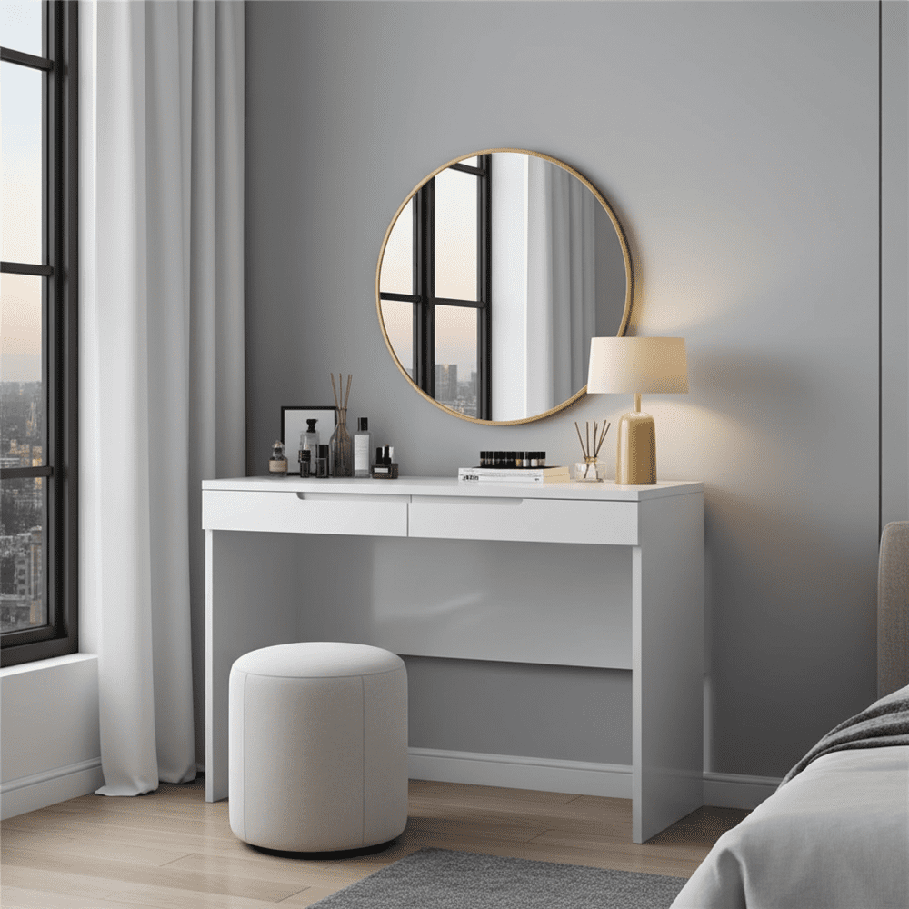 Santino White Gloss 2 Drawer Dressing Table S31 - 2712