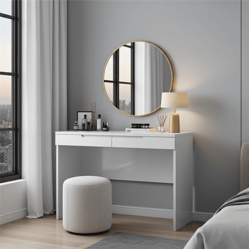 Santino White Gloss 2 Drawer Dressing Table S31 - 2712