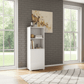 Santino White Gloss Short Narrow Bookcase S10 - 2947