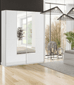 Santino White Gloss Slding Door Wardrobe With Mirrored Door S30