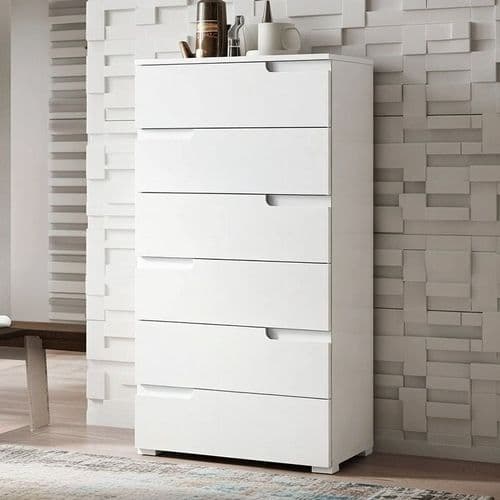 Santino White High Gloss Chest Of Drawers S3 - 2622