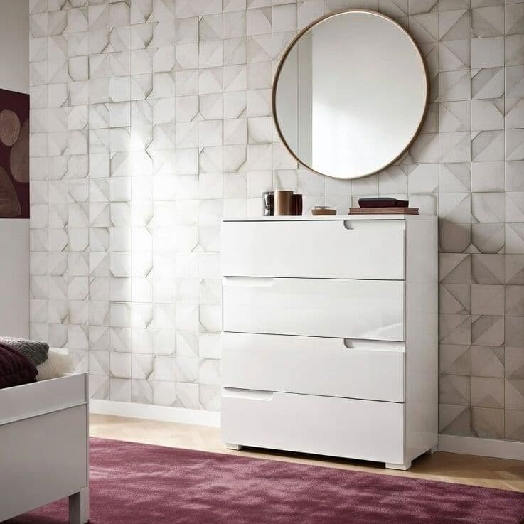 Santino White High Gloss Chest of Drawers S4 - 2946