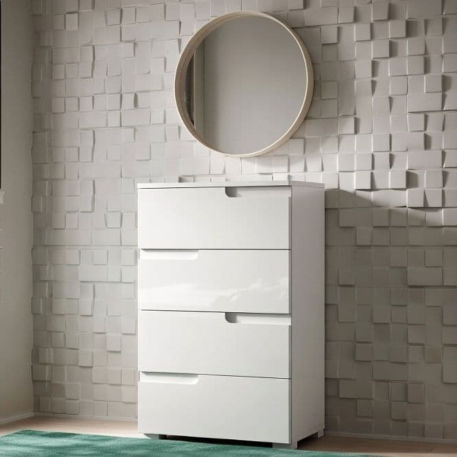 Santino White High Gloss Narrow Chest of Drawers S2 - 2927