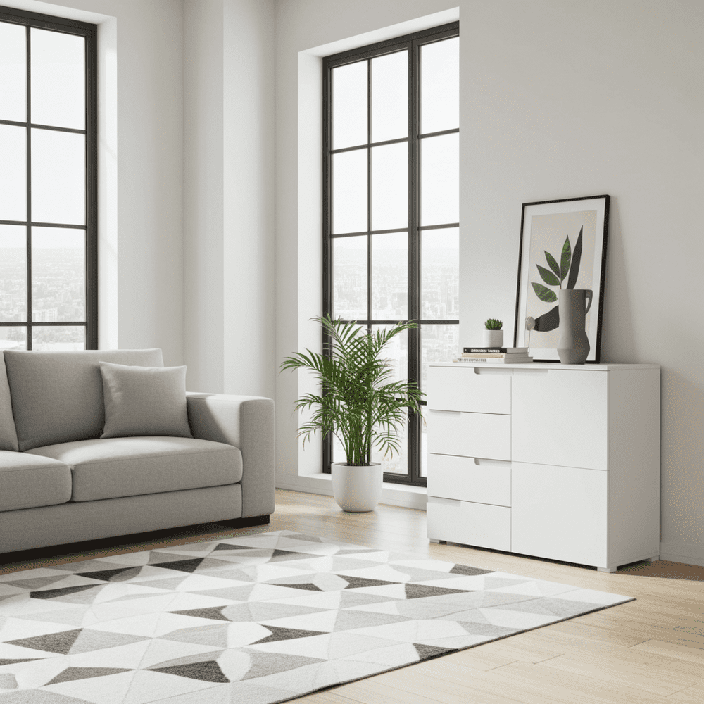 Santino White High Gloss Narrow Sideboard wholesale drop ship S5