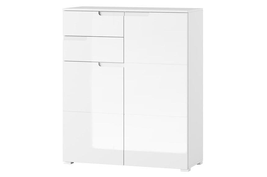 Santino White High Gloss Tall 2 Door Sideboard S7 - 2923