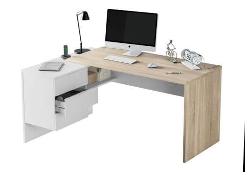 Siena Oak And White Desk - 2897