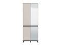 Toshiro Cashmere Taupe Half Mirrored 40 Pair Tall Shoe Cabinet Cupboard - 11014081