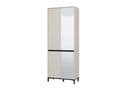 Toshiro Cashmere Taupe Half Mirrored 40 Pair Tall Shoe Cabinet Cupboard - 11014081