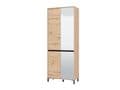 Toshiro Oak Effect Half Mirrored 40 Pair Tall Shoe Cabinet Cupboard - 11014079